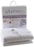 Sleepwell Luxury 100 Percent Cotton Double Heated Mattress Cover with Intelliheat Technology and Single Control