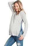 Seraphine セラフィン マタニティトップ Heidi ストライプナーシング&マタニティトップ サイズXS グレーストライプ 授乳対応