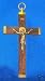 BRONZE FIGURE ST. BENEDICT MEDAL WOODEN CRUCIFIX 6" X 3"