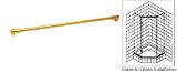 CRL Gold Plated Frameless Shower Door Fixed Panel Glass-To-Glass Support Bar for 3/8 to 1/2 Thick Glass by CR Laurence