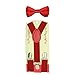 CUTE Baby Toddler Kids Children Boys Plain Elastic Suspender & Bow Tie Set