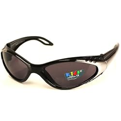 Kids Child 3-7 Sporty Sunglasses Sun UV400 Boys Black with Smoke Lens