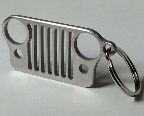 Stainless Steel Jeep Grill Key Chain, KeyChain, KeyRing CJ, JK, TJ, YJ, XJ