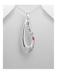 CZ Pendant Necklace In 92.5 Sterling Silver