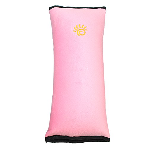 Mocase Soft Strap Cover Children Baby Headrest Neck Support Pillow Shoulder Pad for Car Safety Seatbelt (Pink)