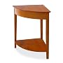 Honey Pine Finish Corner Table / Desk with Shelf