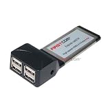 Firstcom ExpressCard High Speed USB 2.0 Adapter Card with 4 Ports -ExpressCard/34
