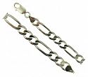 Silver Gents Solid 1oz Diamond 20" Figaro Chain