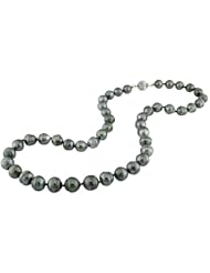 10k White-Gold 8-8.5 MM Black Tahitian Cultured Pearl Strand, 18"