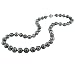 14K White Gold 8-9.5mm Black Tahitian Pearl Necklace