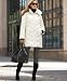 Kenneth Cole Reaction Women's Matte Satin Zip Front Down Coat With Rabbit Fur Trim Removable Hood