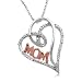 18k Rose Gold Plated Sterling Silver Diamond Mom Heart Pendant Necklace (1/6 Cttw, I-J Color, I3 Clarity),18
