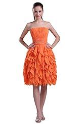 Strapless Acrylic/Chiffon/Silk Sleeveless Evening Dress 