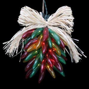 Lighted Chili Pepper Ristras. Length: Approx. 8in.