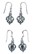 Solid Sterling Silver Faceted Stone Earrings