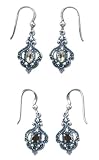 Solid Sterling Silver Faceted Stone Earrings