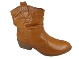 Bamboo Whitney-04 Chestnut Western Ankle Boot