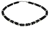 Image of Mens Surf Surfer Metal & Black Bead Beads Necklace Choker - A