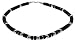 Mens Surf Surfer Metal & Black Bead Beads Necklace Choker - A