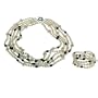 Sterling Silver Cultured Freshwater Pearl and Black Chalcedony Necklace and Bracelet Set