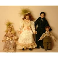 Dollhouse Miniature Porcelain Doll Victorian Family of 4