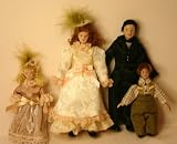 Dollhouse Miniature Porcelain Doll Victorian Family of 4