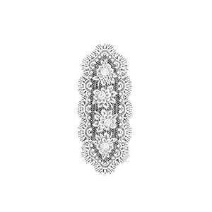 Heritage Lace Rose 17-Inch by 50-Inch Oval Runner, Off White