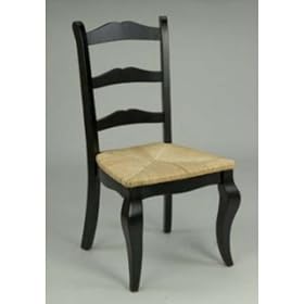 Black dining chair with rush seat. by AA Importing