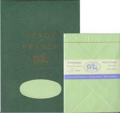 G Lalo Green Writing Tablet with Envelopes by Verge de France