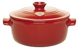 Emile Henry Flame Top 4.2-Quart Round Oven, Red