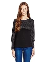 ZERGATIK Camiseta Manga Larga Clone (Negro / Blanco)