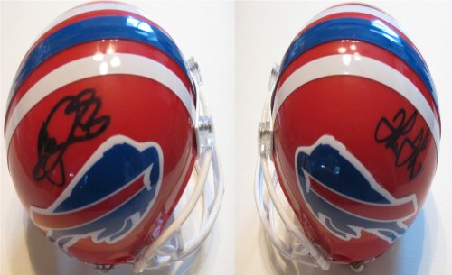 ANDRE REED,THURMAN THOMAS,BUFFALO BILLS,BILLS,SIGNED MINI HELMET WITH COA