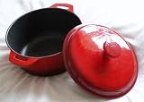 Review   / 23cm red cast iron casserole with lid