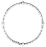 Kids Size Sterling Silver Stretch Bangle 4 Section Spiral Textured.