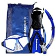 U.S. Divers Aqua Lung Sport KIDS Lanai LX Mask, Proflex II Jr. Fins, Hydroair II Jr. Snorkel & Mesh Pro Bag DELUXE Snorkel Gear
