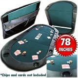 Trademark Poker 78-Inch by 36-Inch Texas Hold'em Poker Padded Table Top with Cupholders