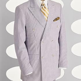 Double-Breasted Seersucker Suit Jacket