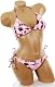 Cheap Sexy Pink Hawaiian Tropical Print Bikini Slide Triangle Top Brazilian Cut Tie Side Bottom Swimsuit Immediately
