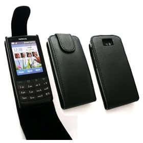 EMARTBUY NOKIA X3-02 PREMIUM PU LEATHER FLIP CASE/COVER/POUCH BLACK + SCREEN PROTECTOR
