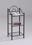 3-tier Garden Plant / Phone Stand Corner Accent Table Bookshelf, Black Finish