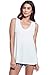 Alexander + David Womens Casual Loose Knit V-Neck Tank Top with Uneven Hem Hi-Lo Bottom