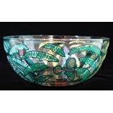 Party Palms Design - Hand Painted - Serving Bowl - 11 inch diameter