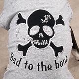 GRAY - Bad Dog Attitude T-Shirt X-LARGE- GRAY- BAD TO THE BONE