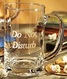 DO NOT DISTURB GLASS BEER MUG - DO NOT DISTURB MOUTHBLOWN GLASS BEER MUG