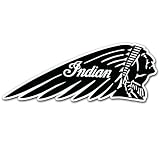 Indian Head Motorcycle Biker Racing Car Bumper Sticker Decal 7x2.6 