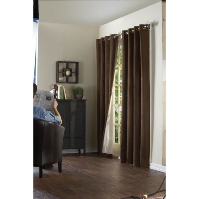 Media BLACKOUT Grommet Top Curtain Panel - 84 long : Color : CHOCOLATE
