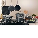 Kirkland SignatureTM 15-piece Hard-Anodized Aluminum Cookware Set with 18/10 Stainless Steel Handles and Tempered Glass Lids Kirkland SignatureTM 15-piece Hard-Anodized Aluminum Cookware Set with 18/10 Stainless Steel Handles and Tempered Glass Lids