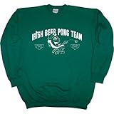 IMAGE OF MENS SWEATSHIRT : FOREST - LARGE - Irish Beer Pong Team - Funny Leprechaun St Patricks Day