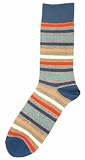 PACT Men’s All Over Denim Stripe Crew Sock, All Over Denim Stripe, One Size