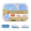 Smart Planet EC-34 Large 3-Compartment Eco Silicone Collapsible Lunch Box, Blue